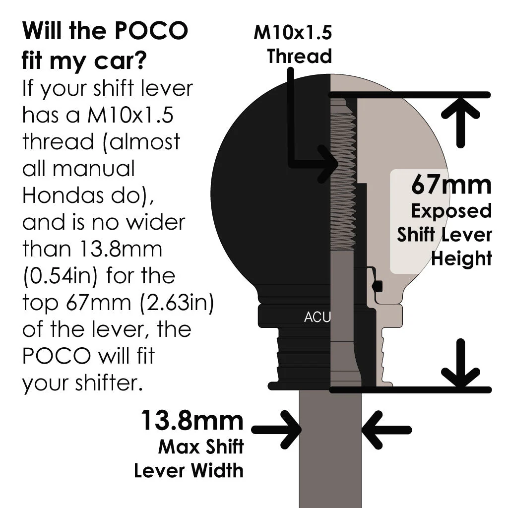 ACUITY POCO Insulated Low-Profile Shift Knob in Black (M10X1.5) - Image 13
