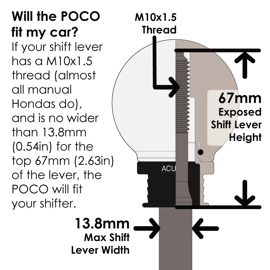 ACUITY POCO Insulated Low-Profile Shift Knob in White (M10X1.5) - Image 13