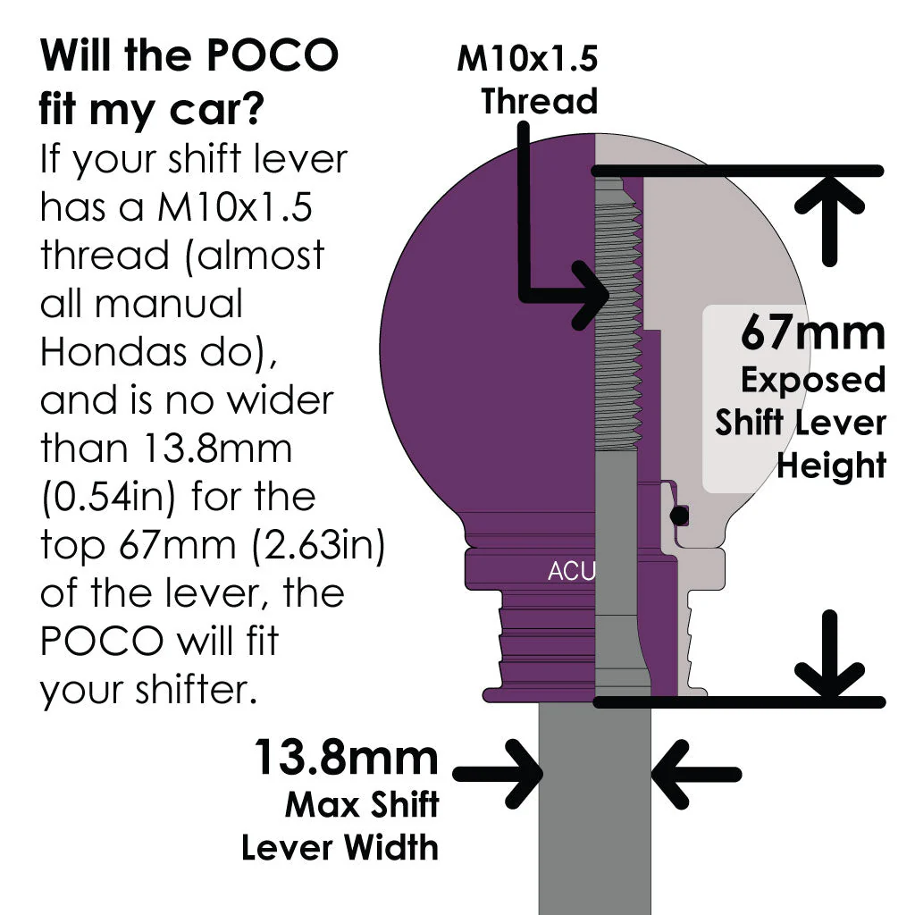 ACUITY POCO Low-Profile Shift Knob in Satin Purple Finish (M10X1.5) - Image 9