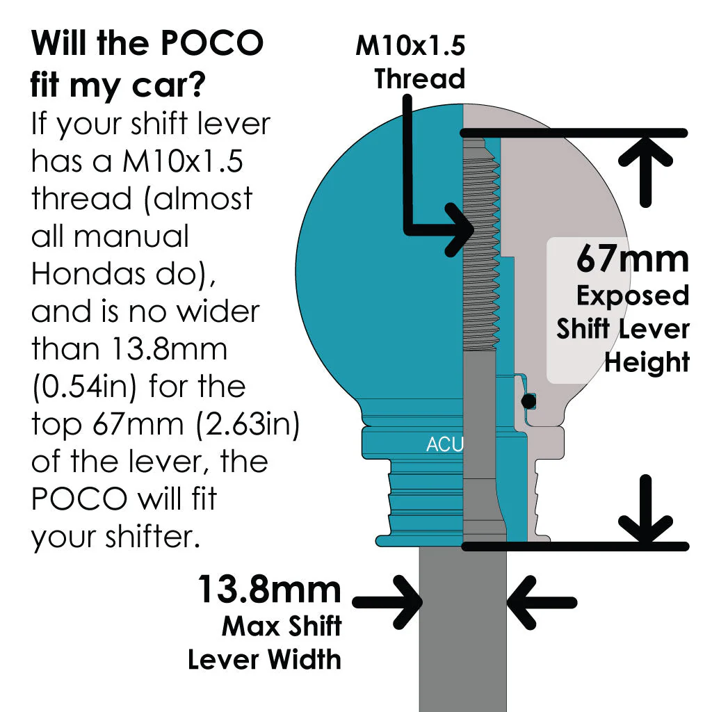ACUITY POCO Low-Profile Shift Knob in Satin Teal Finish (M10X1.5) - Image 9