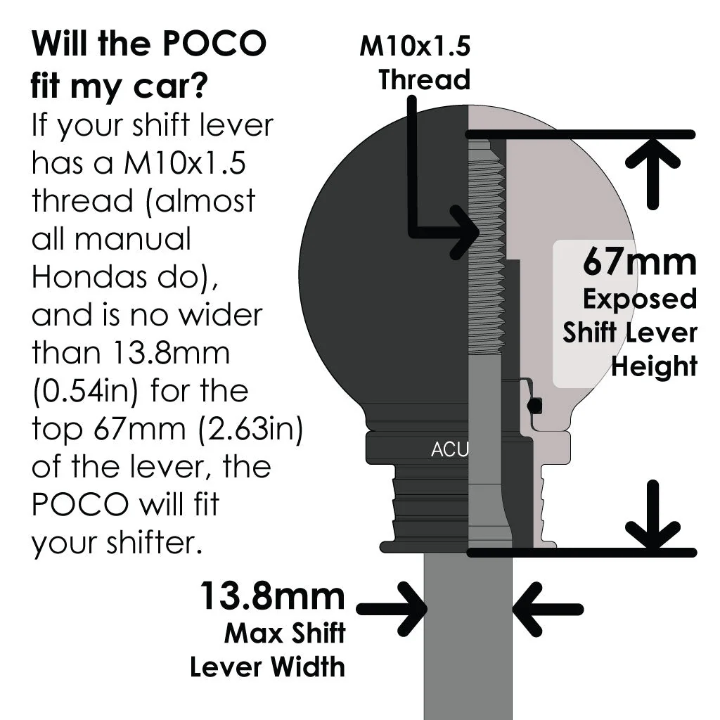 ACUITY POCO Low-Profile Shift Knob in Satin Black Finish (M10X1.5) - Image 9
