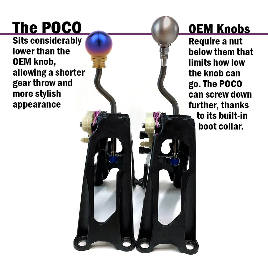 ACUITY POCO-Ti Low Profile Shift Knob in Burnt Titanium Finish (M10x1.5) - Image 4