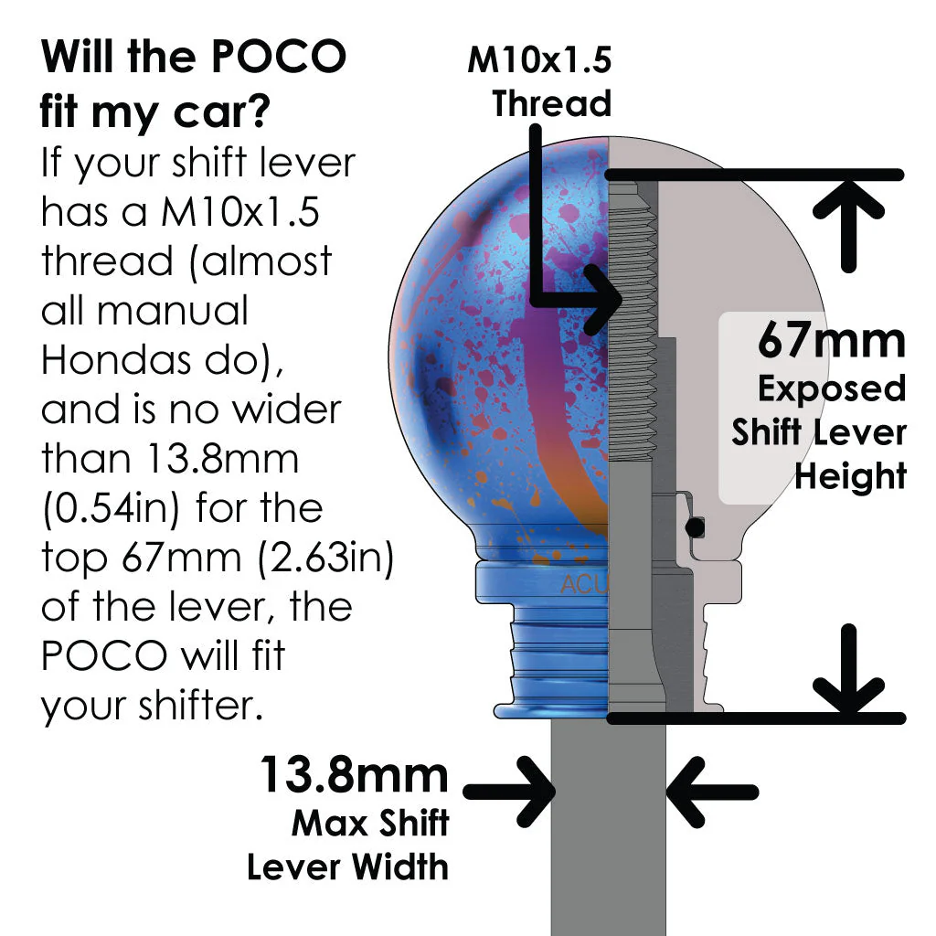 ACUITY POCO-Ti Low Profile Shift Knob in Splatter Titanium Finish (M10x1.5) - Image 8