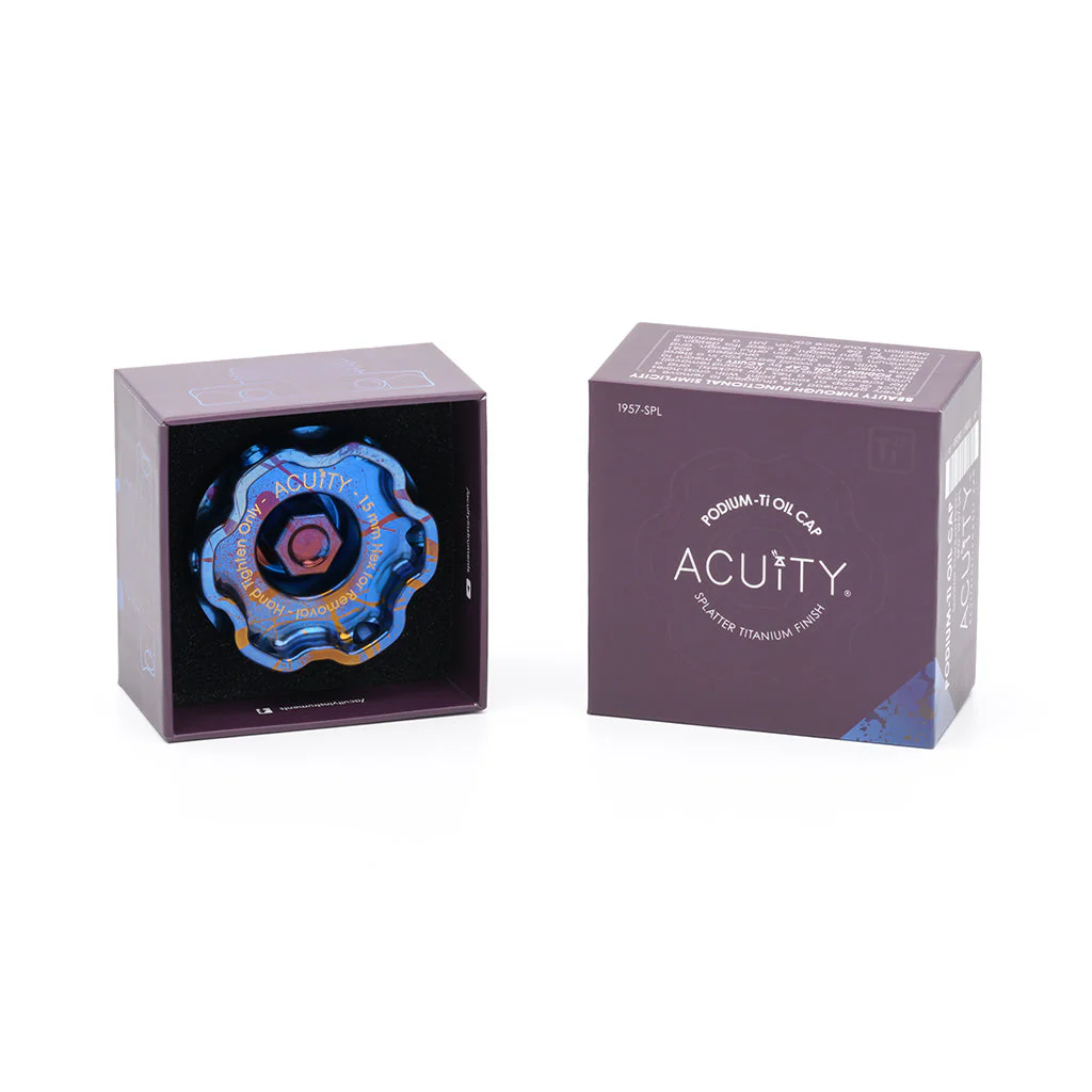 ACUITY Podium-Ti Oil Cap in Splatter Titanium Finish for Hondas/Acuras - Image 4