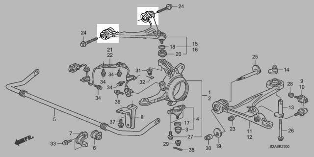 BALLADE SPORTS 00-09 HONDA S2000 FRONT UPPER A ARM SOLID BUSHINGS KIT - Image 2