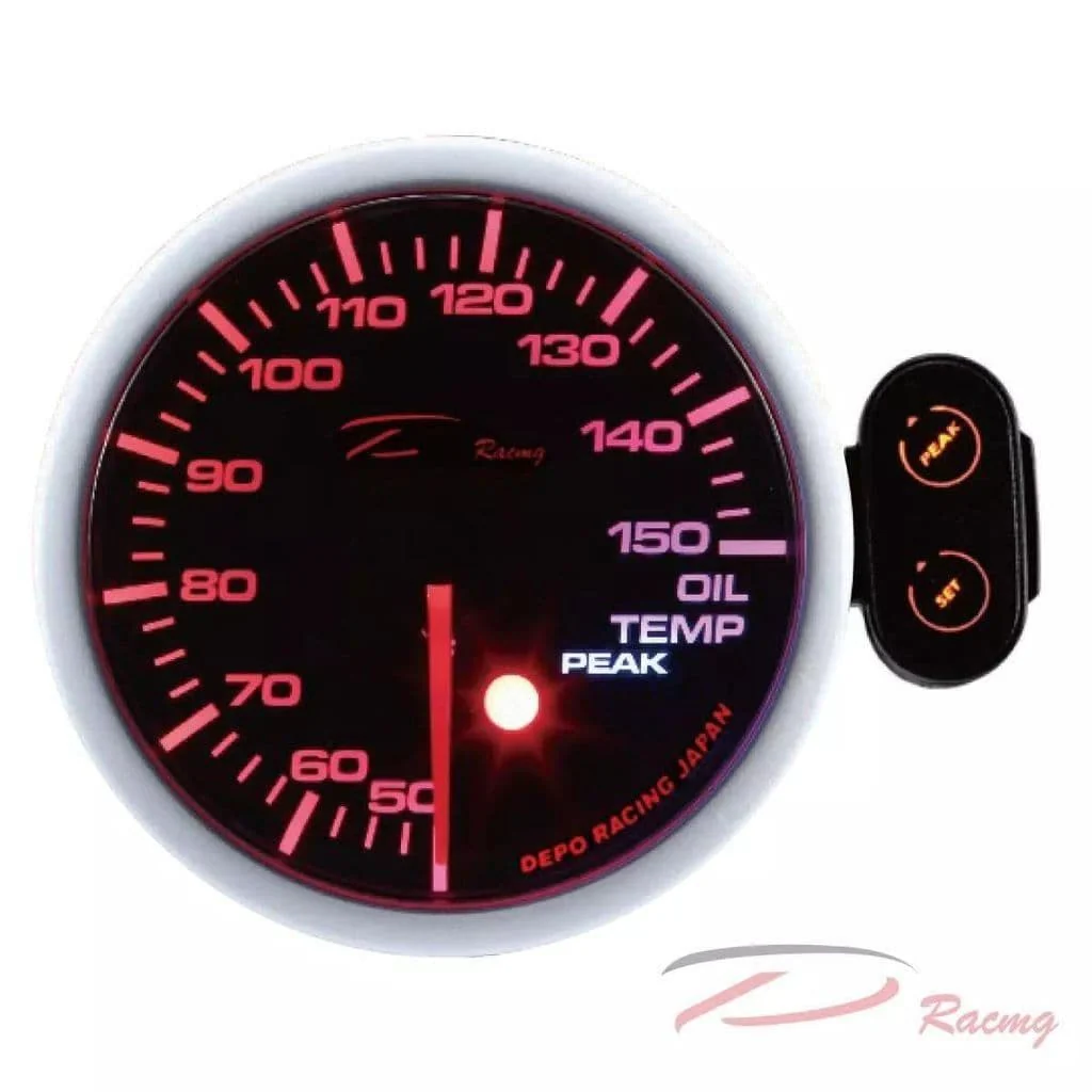 DEPO RACING 52MM LED OIL TEMPERATURE GAUGE SMOKED WITH WARNING AND PEAK/CONTROL BOX CELCIUS - Image 2