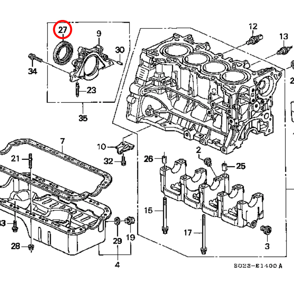 GENUINE FOR HONDA REAR MAIN CRANK OIL SEAL - H/D/B-SERIES B16 B18 H22 D16 VTEC - Image 5