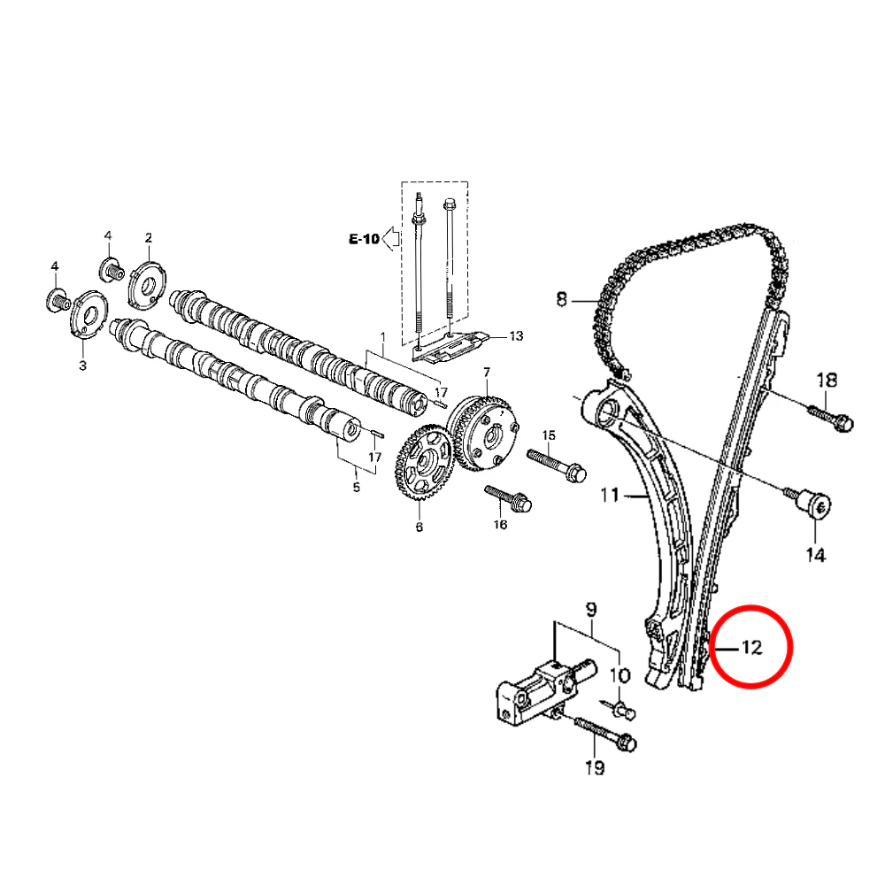 GENUINE HONDA FRONT TIMING CHAIN GUIDE CIVIC INTEGRA EP3 FN2 DC5 TYPE R K20A K20Z - Image 8