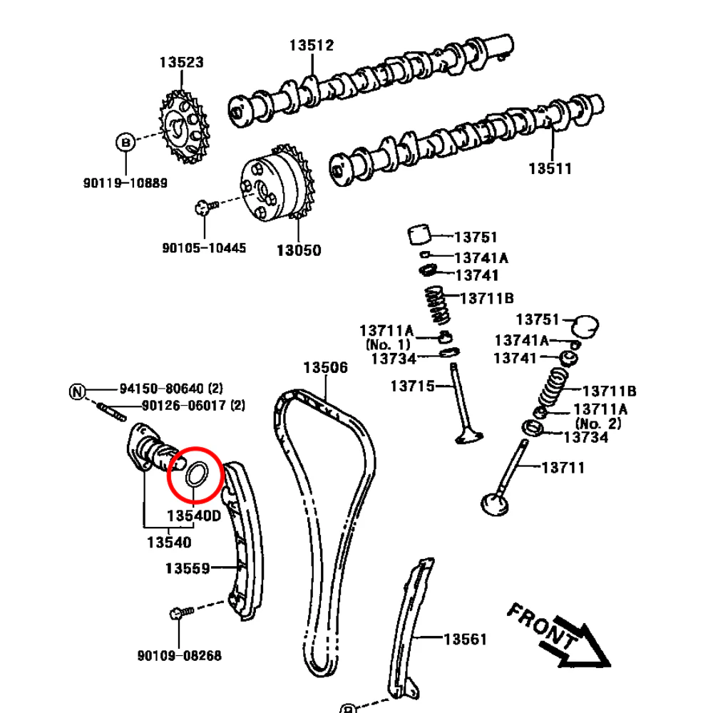 GENUINE TOYOTA TIMING TENSIONER O-RING MR2 MK3 ROADSTER ZZW30 - Image 4