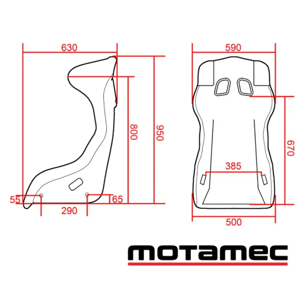 MOTAMEC RACING GP1 FIA APPROVED RACE SEAT GRP SHELL SIDE MOUNT BLACK HANS - Image 7