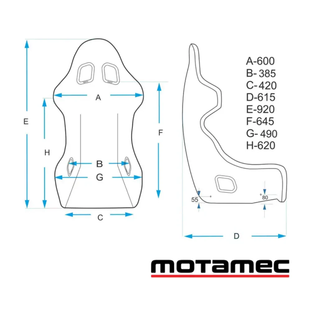 MOTAMEC RACING GP3 FIA APPROVED RACE SEAT GRP SHELL SIDE MOUNT BLACK HANS - Image 5