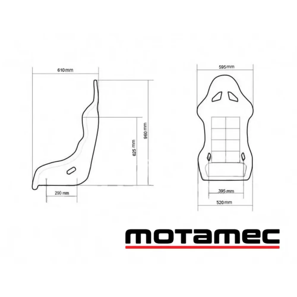 MOTAMEC RACING GT03 RACE SEAT FIBERGLASS SHELL SIDE MOUNT BLACK - NON FIA - Image 5