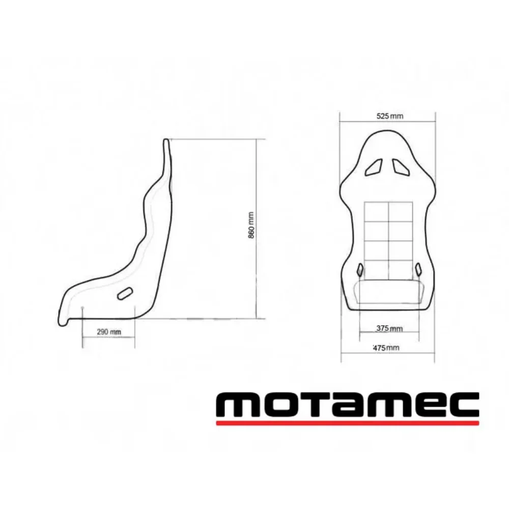 MOTAMEC RACING MRX RACE SEAT FIBERGLASS SHELL SIDE MOUNT BLACK - MR2 MX5 - Image 7