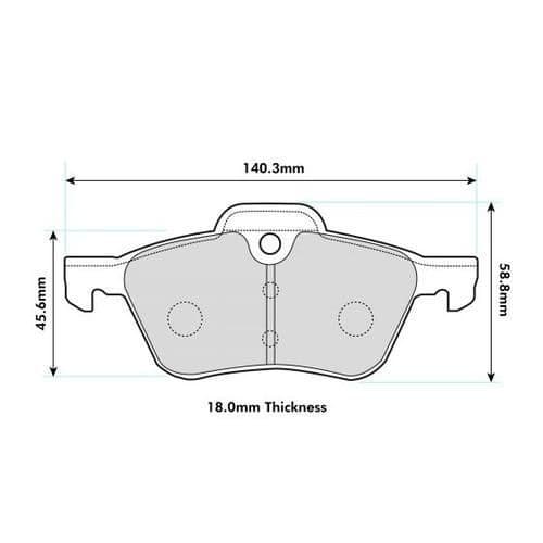 PBS PRORACE FRONT BRAKE PADS FOR MINI MINI HATCH (1ST GEN)(R50) 1.6 COOPER 03-06 - Image 6