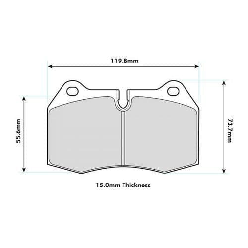 PBS PRORACE FRONT BRAKE PADS FOR NISSAN STAGEA 2.6 TWIN TURBO (C34) 98-01 - Image 6