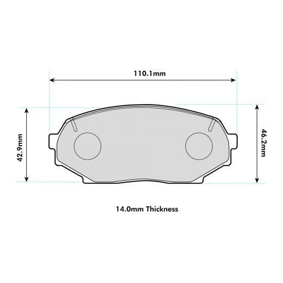 PBS PROTRACK FRONT BRAKE PADS FOR MAZDA MX5 (MK1) (NA) 1.6 89-98 - Image 6