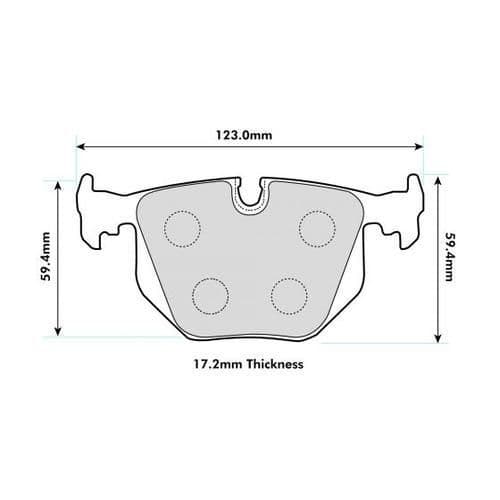 PBS PROTRACK REAR BRAKE PADS FOR BMW M3 3.2 CSL (E46) 04-07 - Image 6