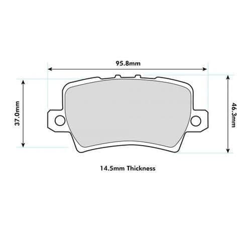PBS PROTRACK REAR BRAKE PADS FOR HONDA CIVIC FN2 2.0 TYPE R (K20Z) 07-11 - Image 6