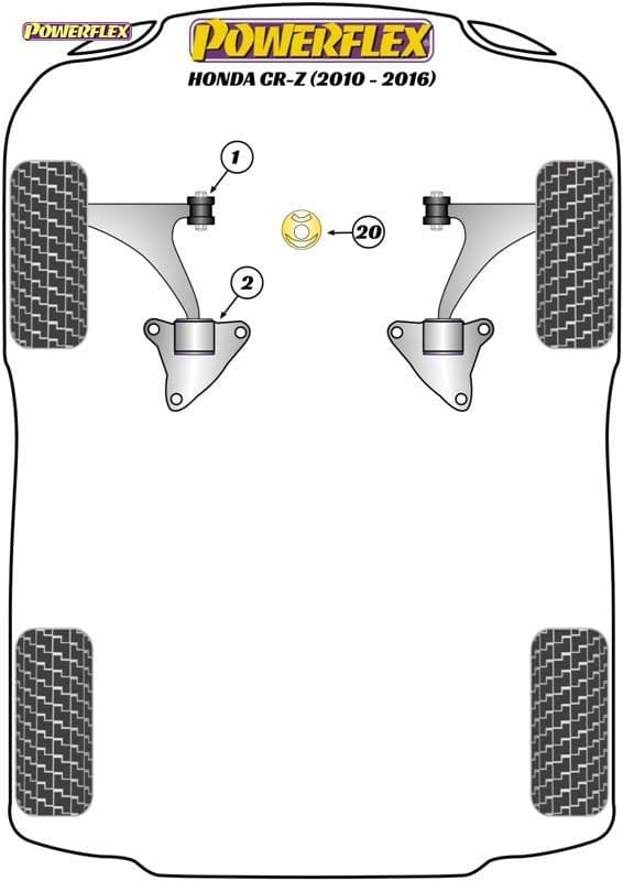 POWERFLEX BLACK LOWER ENGINE MOUNT BUSH INSERT HONDA CR-Z 2010 - 2016 - Image 2