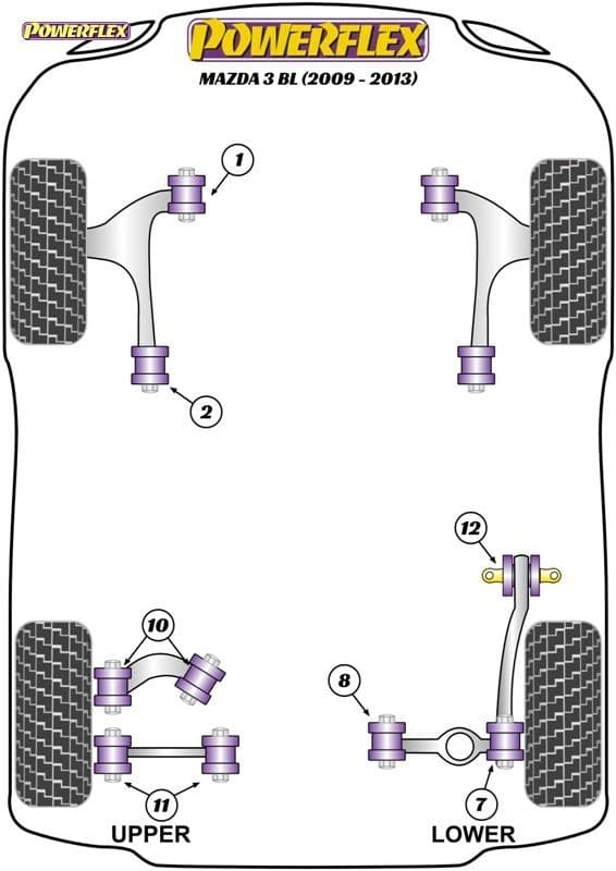 POWERFLEX FRONT WISHBONE REAR BUSH ANTI-LIFT & CASTER OFFSET MAZDA MAZDA 3 MAZDA 3 BL (2009-2013) - Image 2