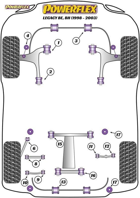 POWERFLEX REAR LOWER REAR LATERAL TIE BAR OUTER SUBARU LEGACY LEGACY BE, BH (1998 - 2003) - Image 2