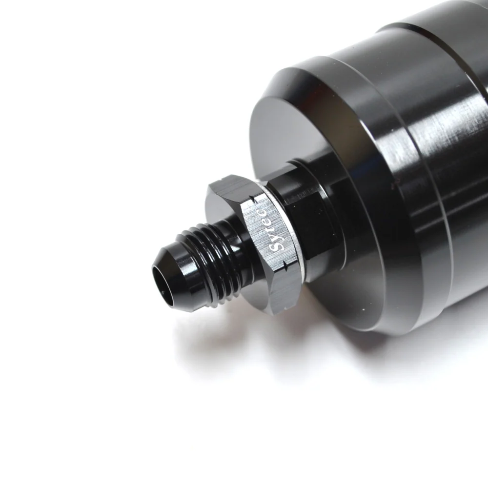 SYTEC MOTORSPORT IN-LINE 'BULLET' FUEL FILTER WITH AN6 -6 FITTINGS [BLACK] - Image 4