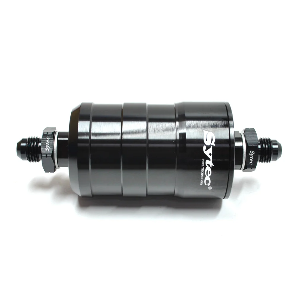 SYTEC MOTORSPORT IN-LINE 'BULLET' FUEL FILTER WITH AN6 -6 FITTINGS [BLACK] - Image 5