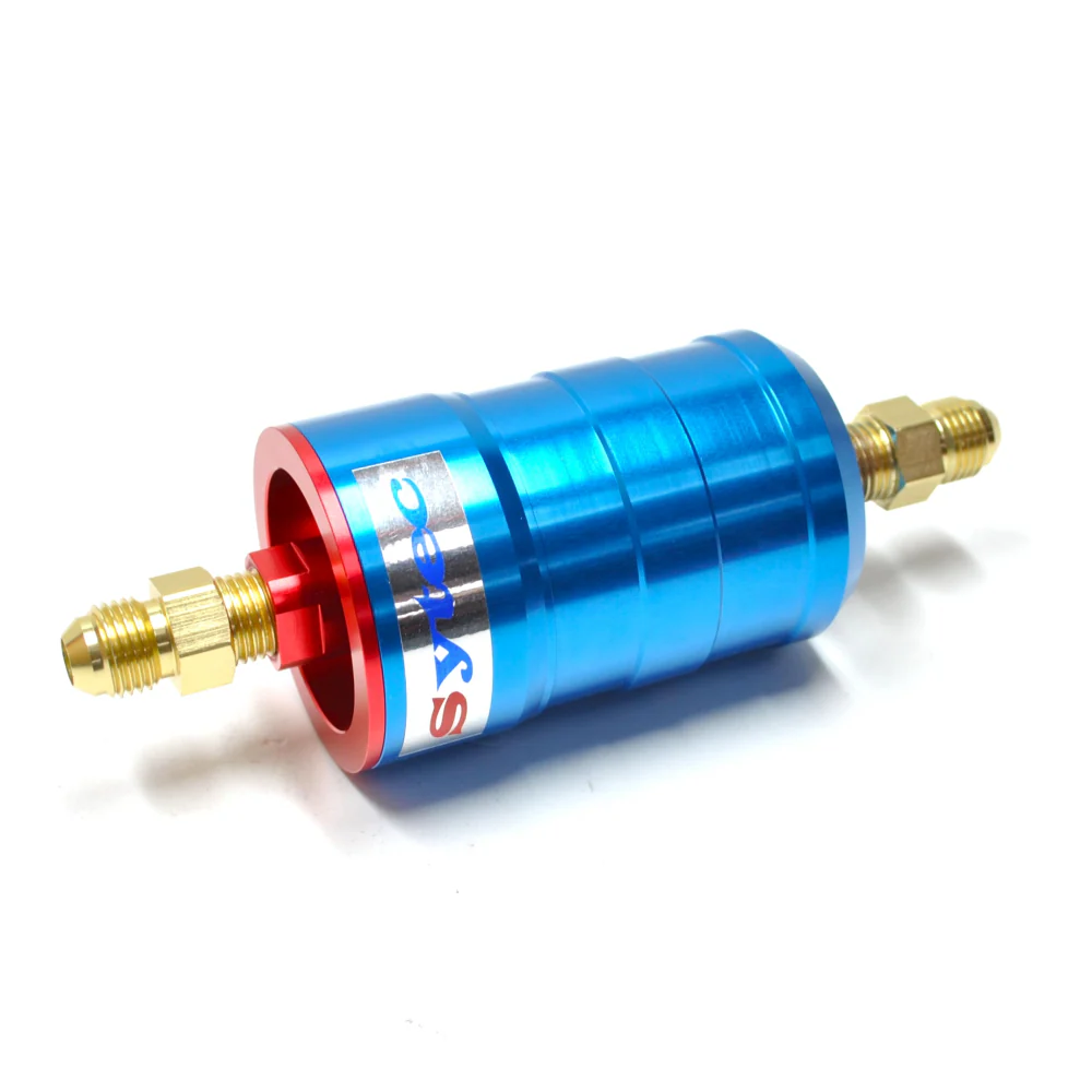 SYTEC MOTORSPORT IN-LINE 'BULLET' FUEL FILTER WITH AN6 -6 FITTINGS [BLUE] - Image 5