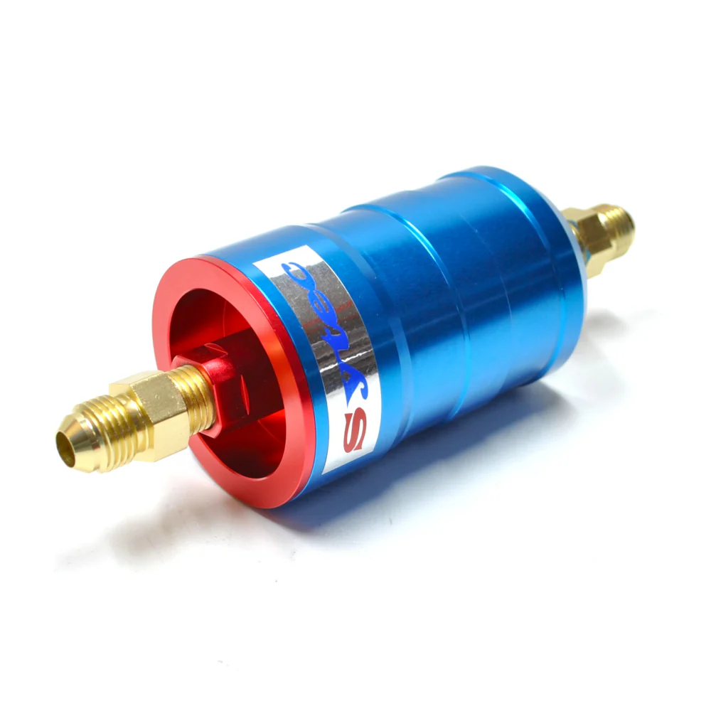 SYTEC MOTORSPORT IN-LINE 'BULLET' FUEL FILTER WITH AN6 -6 FITTINGS [BLUE] - Image 6