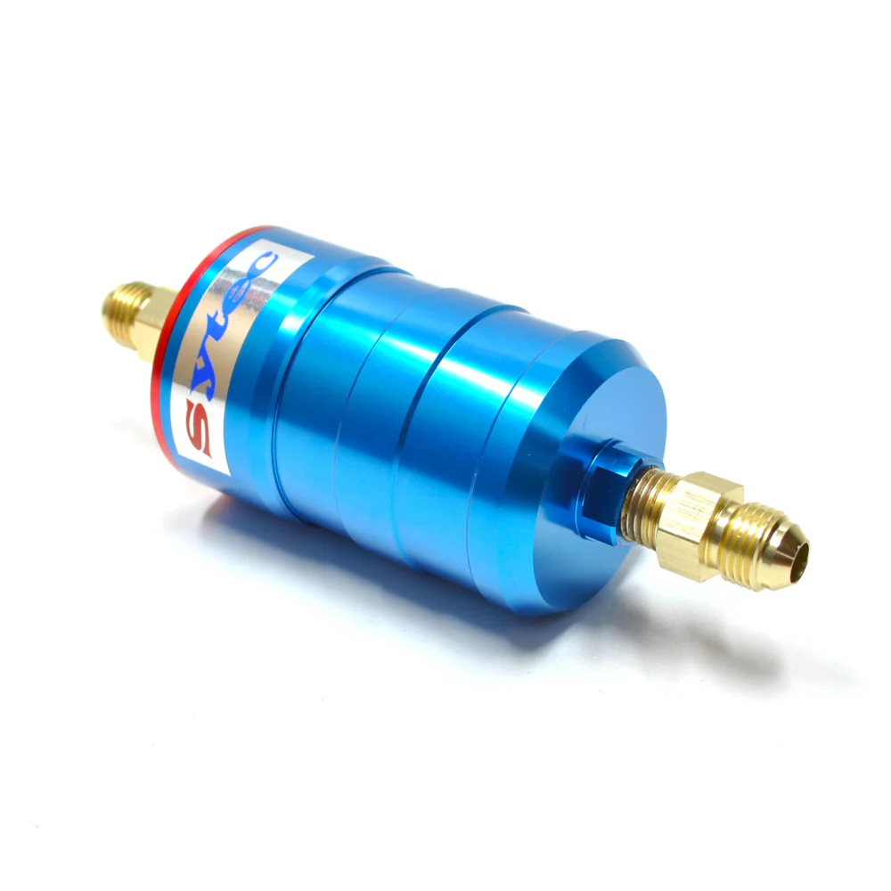 SYTEC MOTORSPORT IN-LINE 'BULLET' FUEL FILTER WITH AN6 -6 FITTINGS [BLUE] - Image 7