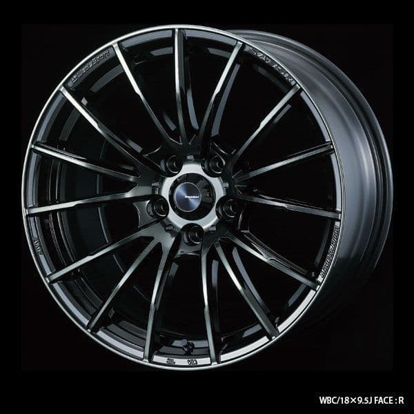 WEDSSPORT SA-35R ALLOY WHEEL 18X9.5J 5X100 ET45 CHROME BLACK